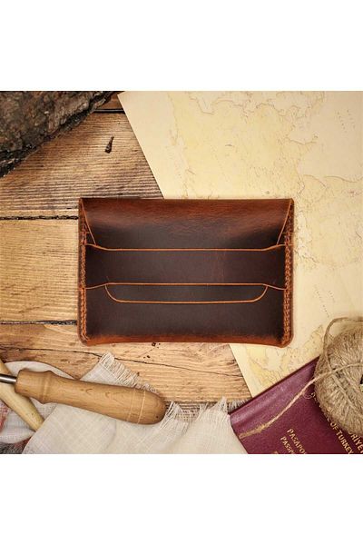 Z ZDK Leather Craft Sunbuff - Genuine Leather Travel Wallet and Passport Case