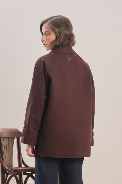 Mavlo Urban Waxed Canvas Jacket / Chocolate Brown