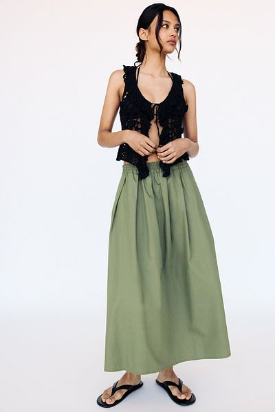 Pull & Bear Ruffled midi skirt