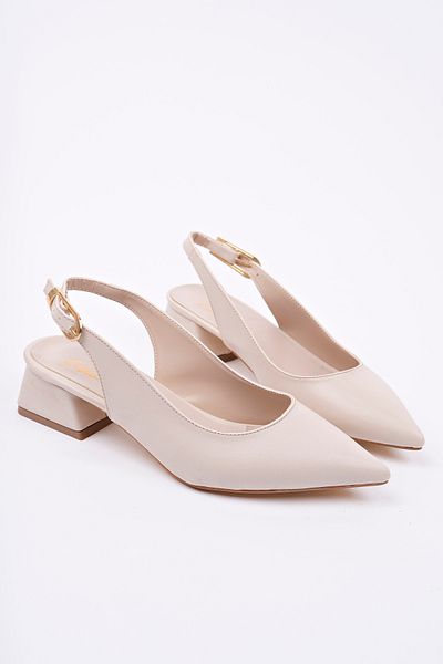meyra'nın ayakkabıları Women's Skin Skin Stylish Buckle Short Heeled Shoes