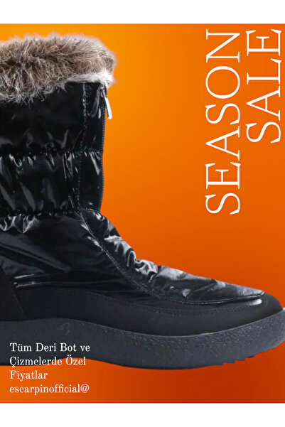 ESCARPIN Kadın Siyah Kürklü Kar Botu