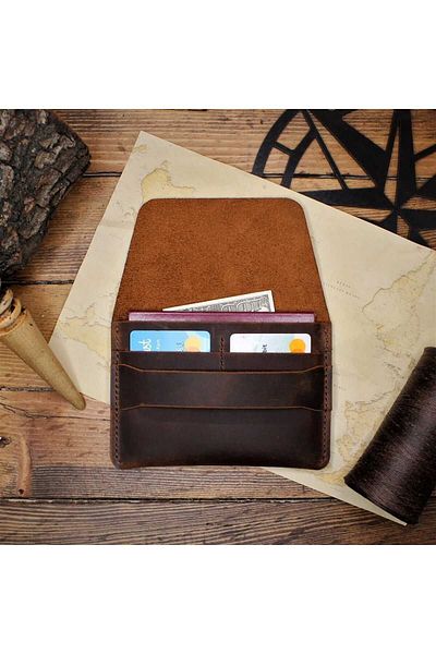 Z ZDK Leather Craft Husă pentru pașaport din piele naturală Sunbuff / Portofel de călătorie