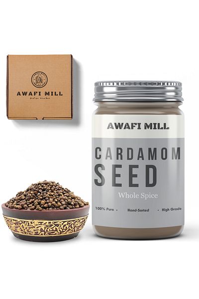 AWAFI MILL Cardomom Seeds | Elettaria cardamomum - Bottle of 100 gram / 3.5 Oz