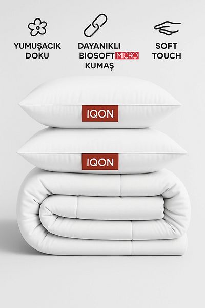 İQON Microfiber Soft Silicone Double Quilt Pillow Set