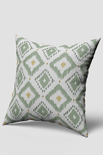 EsnafAli Λευκό πράσινο κάλυμμα μαξιλαριού με μοντέρνο γεωμετρικό σχέδιο