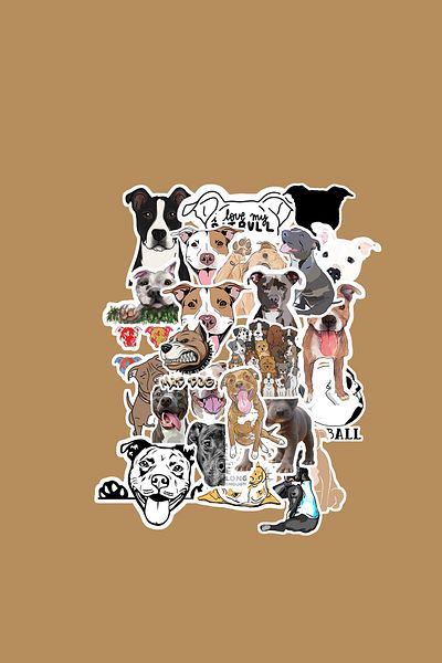 dadi ramba Pitbull Sticker Pack - Bullet Journal - Agenda - Laptop Sticker Decal