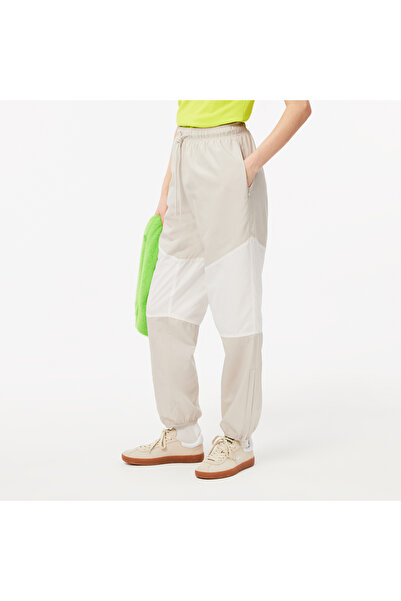 Lacoste Kadın Straight Fit Renk Bloklu Gri Eşofman Altı