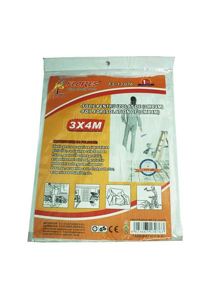 flores Furniture protection film, for painting, 3 x 4 m