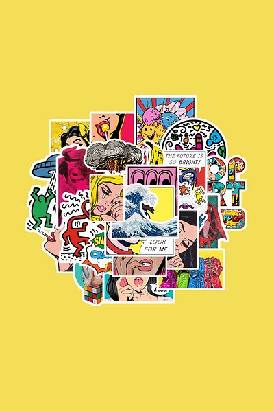dadi ramba Pop Art Sticker Pack - Bullet Journal - Agenda - Laptop Sticker Decal