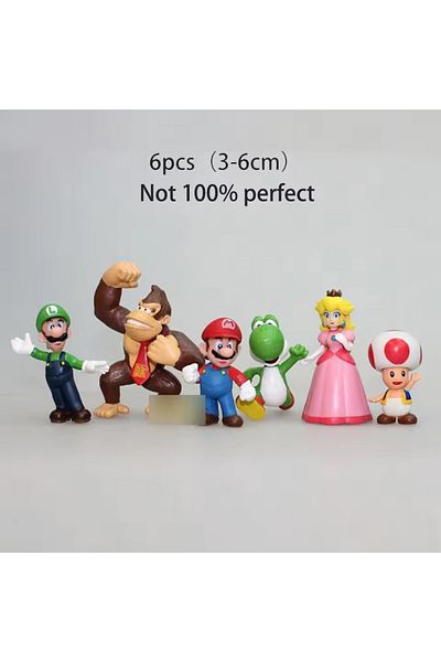 Choice With Box 6pcs/set 4-7cm Super Mario Bros Pvc Action Figure Toys Dolls Model Set Luigi Yoshi Donke