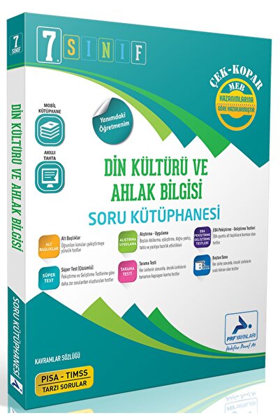 paraf yayınları 7. Sınıf Din Kültürü ve Ahlak Bilgisi Soru Kütüphanesi