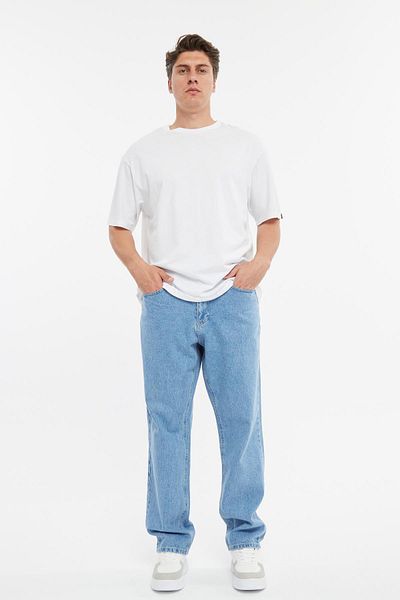 CEDY DENIM Υψηλής ποιότητας φαρδιά εφαρμογή Jean Leon Ψηλόμεση Φαρδιά τζιν παντελόνι C352-ανοιχτό μπλε
