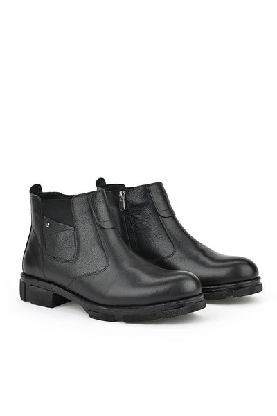 Ziya , Ανδρικές Γνήσιες Δερμάτινες Μπότες Shearling 153999Z0171 Μαύρο
