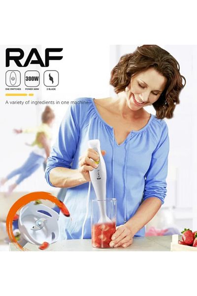 MACON RAF 300W Handheld Electric Blender – 4-Blade Stick Mixer, Stainless Steel, EU Plug, 300W Power