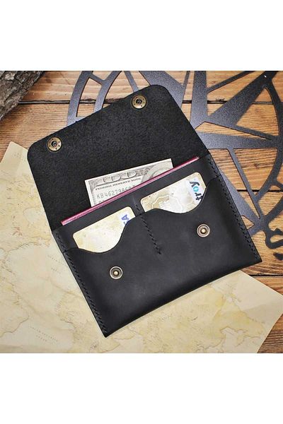 Z ZDK Leather Craft Sunset-Genuine Leather Passport Case - Crazy Travel Wallet