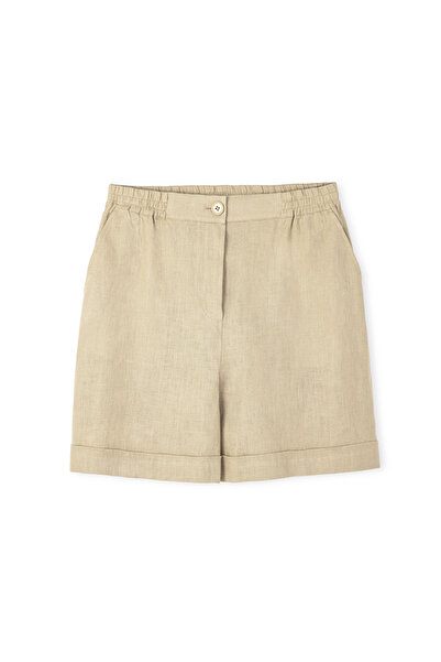 İpekyol Elastik bel keten şort