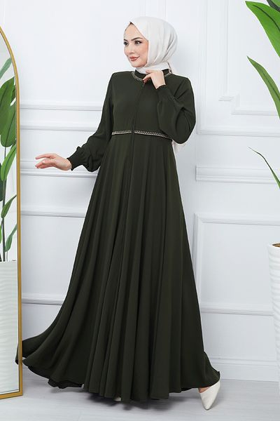 InStyle Κεντητό Mevlana Fabric Ferace - Χακί