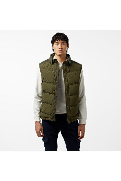 Nautica Erkek Yeşil Standart Fit Yelek