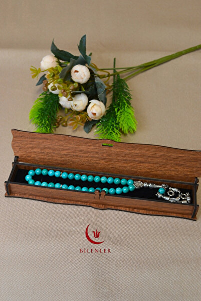 Bilenler Mărgele de rugăciune pentru bărbați din piatră turcească din 33 de p...