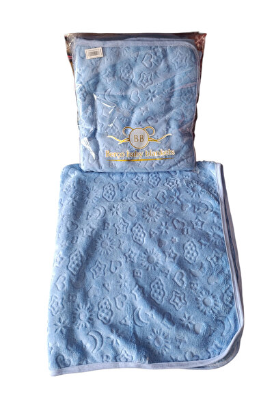 ŞMTSTYLE بطانية أطفال أطفال زرقاء، بطانية موسمية ناعمة منقوشة مقاس 90 × 110 سم