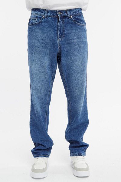 CEDY DENIM Υψηλής ποιότητας φαρδιά εφαρμογή Jean Leon Ψηλόμεση Φαρδιά τζιν παντελόνι C352-μπλε