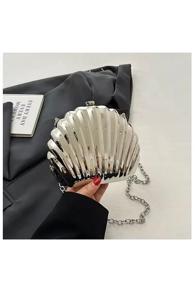 My Easy Shop Mussel Shell Metal Evening Dress Bag