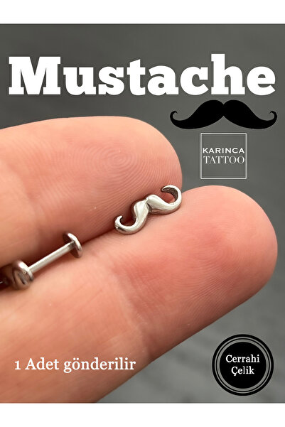 Karınca Piercing Bıyık Tragus Piercing Mustache Cerrahi Çelik Helix Flat Conch Nostril Dudak Standard Lobe Kulak Küpe