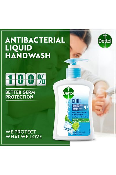 Dettol Cool Handwash Liquid Soap Pump Mint & Bergamot Scent, 200ml X 6