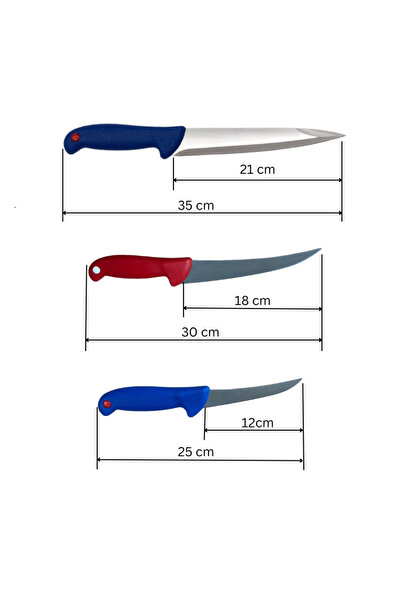 Herum Μαχαίρια κρεοπωλείου 6 τεμαχίων, πλήρες σετ με μπαλτά και πολτοποιητή, χρωματιστές λαβές