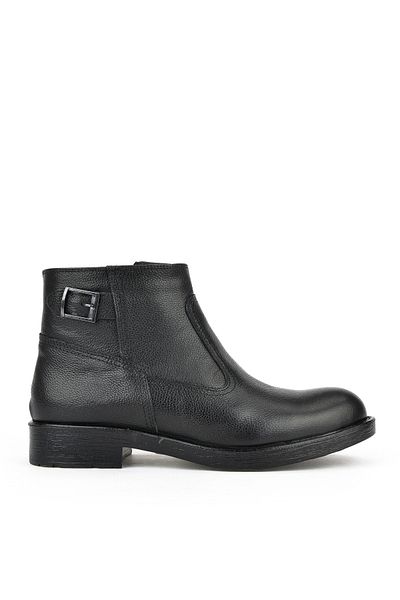 Ziya , Ανδρικές Γνήσιες Δερμάτινες Μπότες Shearling 153999Z0442 Μαύρο