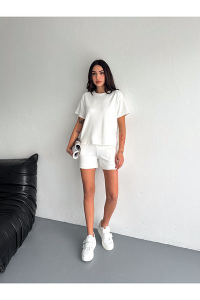 winmoda Costum cu pantaloni scurți țesătură modală / costum cu pantaloni scurți broderie iepure potrivit pentru utilizare zilnică