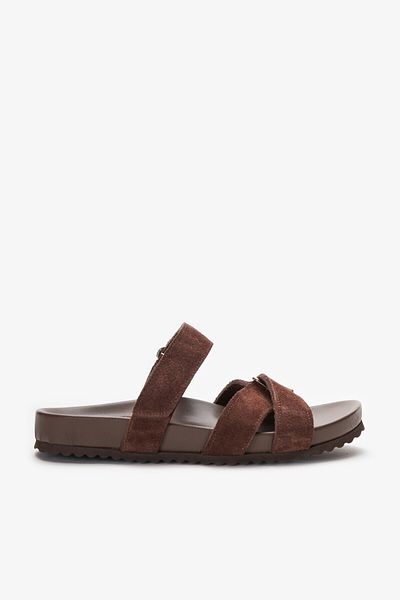 Louis Cardy Lana Brown Genuine Leather Women's Slippers