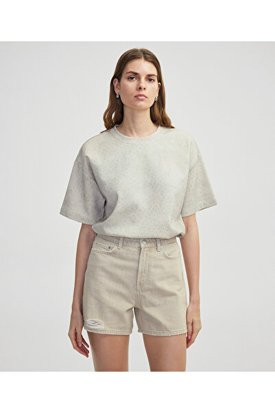 İpekyol Eskitme efektli denim şort