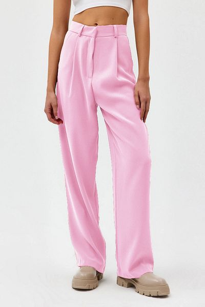Açelya Okcu High Waist Wed Leg Palazzo Woven Women's Pants