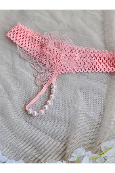 G&H UNDERWEAR String Thong Panties Salmon with Pearls