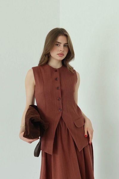 Laluvia Set de fuste vestă cu buzunar 100% bumbac - 8656