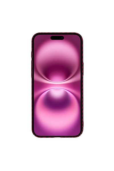 SKYDDAR INNOVATION Case for iPhone 16 Plus, carbon texture, Carbonite FiberShell, Red, sticker set