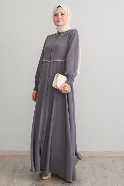 InStyle Gray Embroidered Mevlana Ferace