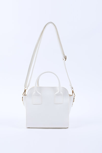 SHAKA White Shk219 Faux Leather, Zippered, Two Compartments, Adjustable Strap, Hand, Arm and Shoulder Bag