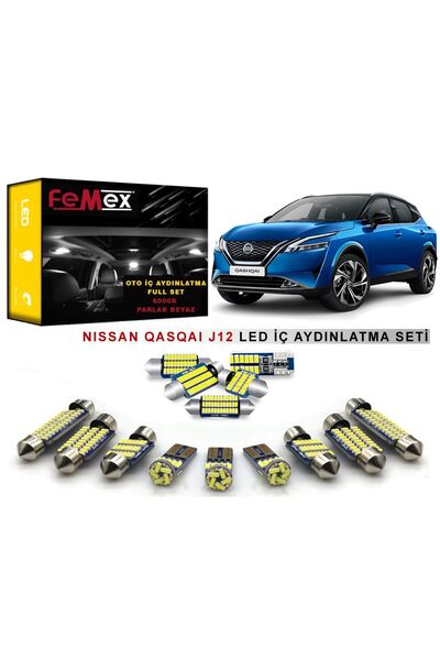 FEMEX Nissan Qashqai J12 LED İç Aydınlatma Ampul Seti FEMEX Parlak Beyaz