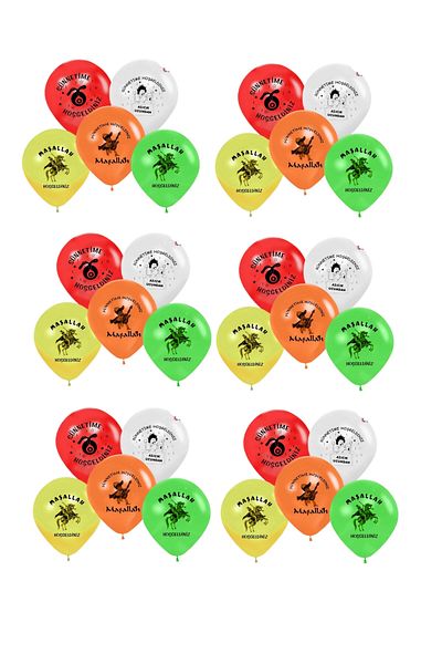 RÖNESANS PARTİ Renaissance Circumcision Party Mashallah and Welcome to Circumcision Printed Balloon 30 Pieces