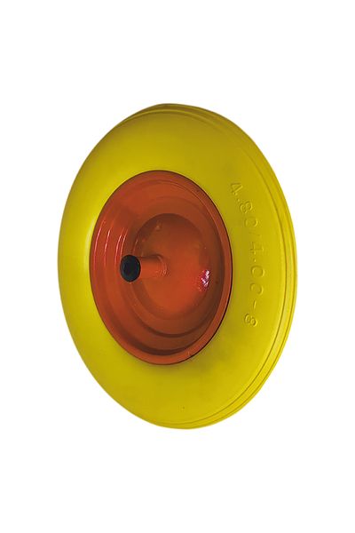 flores Polyurethane wheel for wheelbarrow, tubeless, orange, 300 mm x 8"