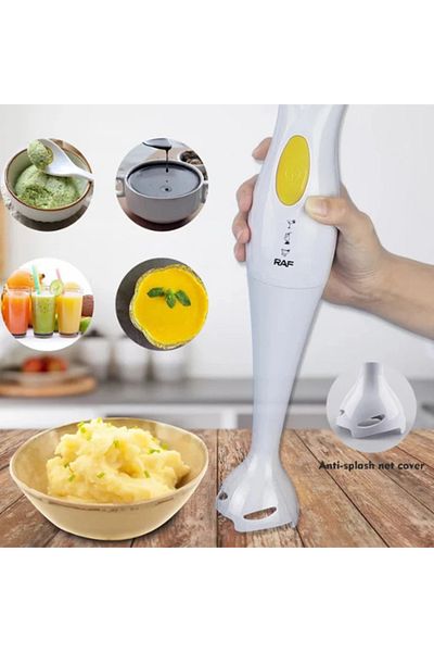 MACON RAF 300W Handheld Electric Blender – 4-Blade Stick Mixer, Stainless Steel, EU Plug, 300W Power