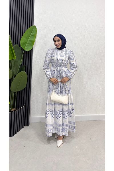 HB MODA COLLECTİON Lined Patterned Dress