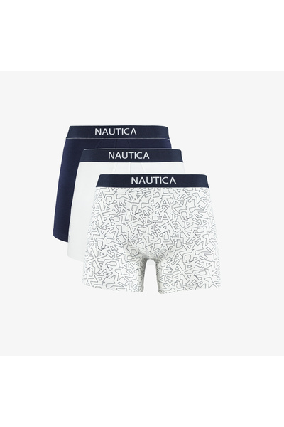 Nautica Erkek Beyaz Desenli 3'lü Boxer