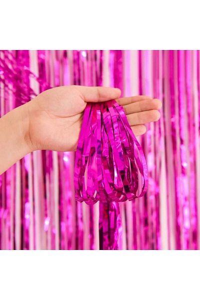 Deniz Party Store Μεταλλική κουρτίνα φόντου φούξια χρώμα 90 cm * 200 cm (δύο όψεις είναι έγχρωμες)