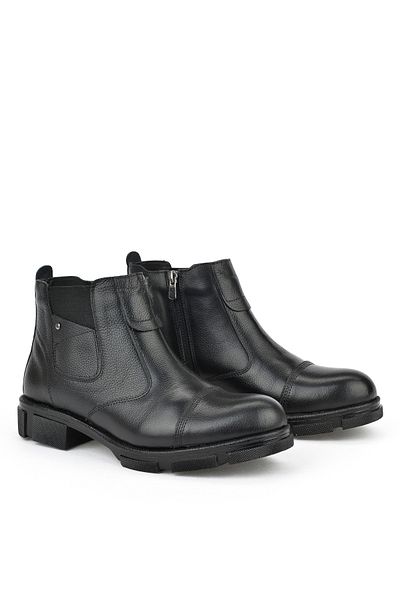 Ziya , Ανδρικές Γνήσιες Δερμάτινες Μπότες Shearling 153999Z017 Μαύρο