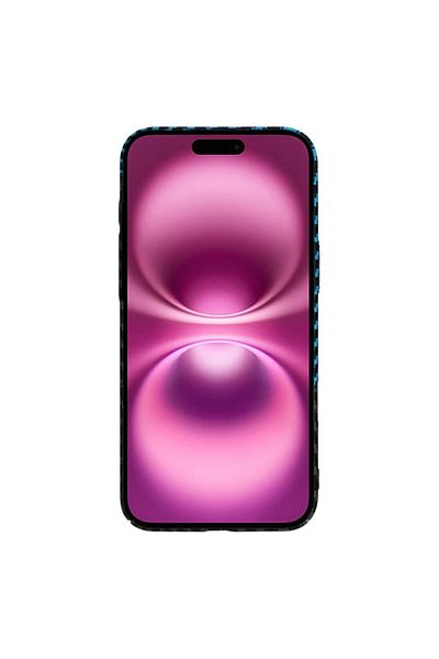 SKYDDAR INNOVATION Husă pentru iPhone 16 Plus, textură de carbon, Carbonite FiberShell, albastră, set de stickere