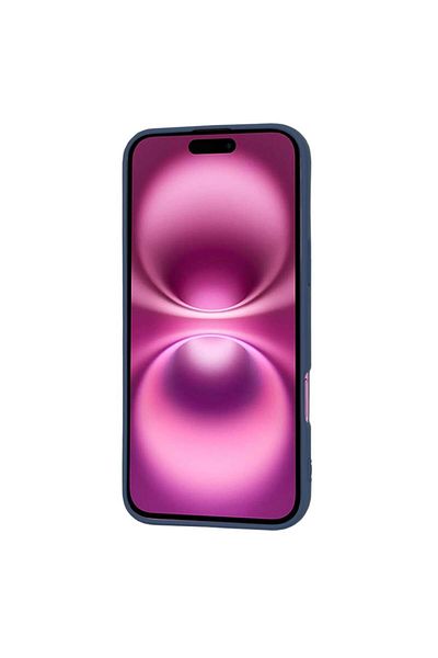 SKYDDAR INNOVATION Carcasă pentru iPhone 16 Plus, silicon catifelat, Softelegance, albastru marin, set cu autocolant