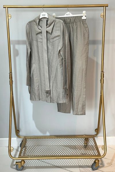 Nuss Belt Detail Trouser Suit 1050 Gray